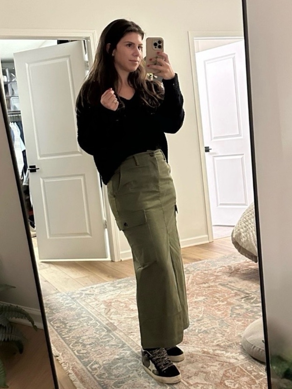 Jason Wu Cargo Olive Green Midi Skirt Y2K Large like new